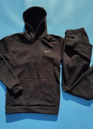 Зимний мужской спортивный костюм Yellow nike / зимний серый / черный спортивный костюм на флис / кофта и брюки найк