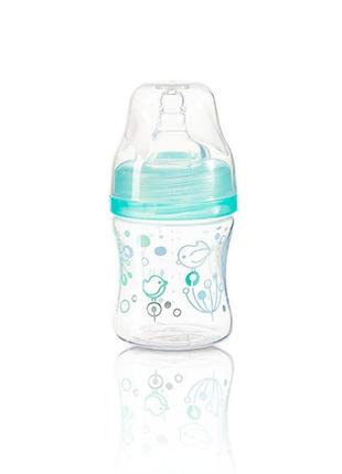 Пляшка антиколікова з широким отвором (блакитний) 120 мл. (0+) "babyono"