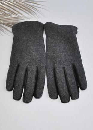 Тепленькие перчатки из замшевые кожи и шерсти4 фото