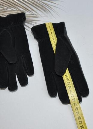 Тепленькие перчатки из замшевые кожи и шерсти7 фото