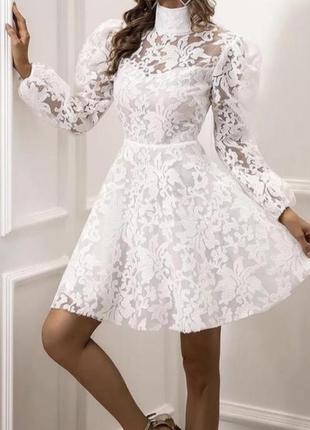 Сукня ажурна платье белое ажурное фатиновое3 фото