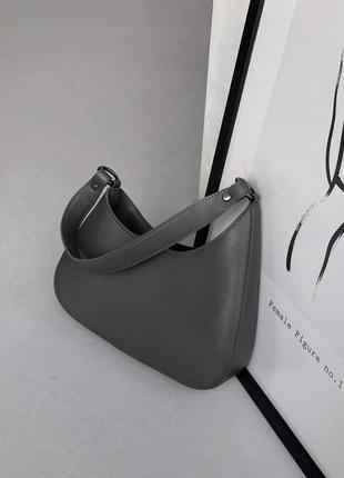 Клатч-багет с асимметрией графитовый