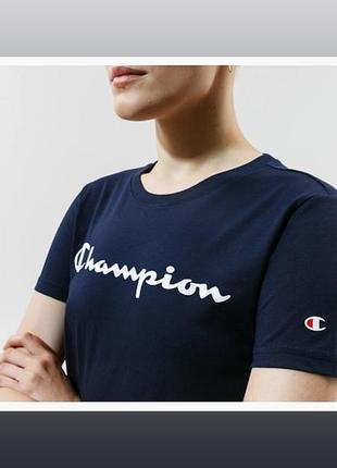 Футболка champion t-shirt crewneck t-shirt blue2 фото