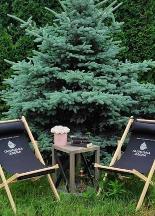 Раскладное деревянное кресло шезлонг с тканью, для дачи, пляжа или кафе.кресла садовые террасные деревянные.2 фото
