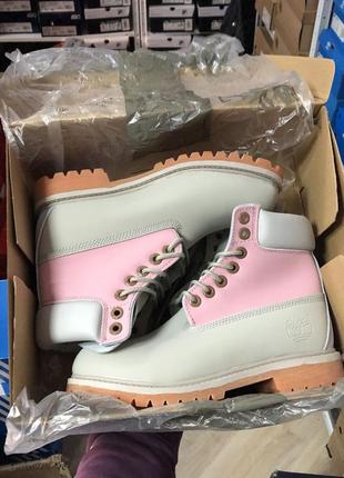 Черевики timberland grey/pink (термо)5 фото