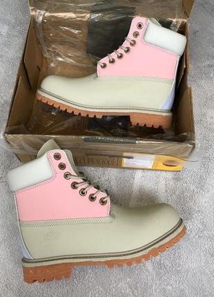 Черевики timberland grey/pink (термо)6 фото