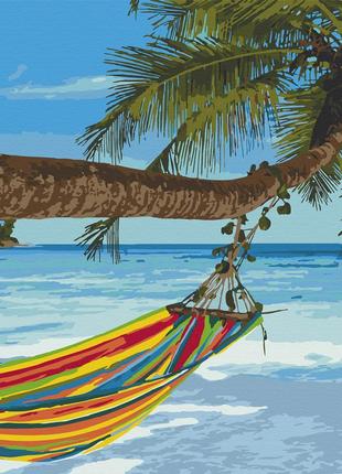 Картина за номерами пляж art craft відпочинок на сейшелах 40х50 см 10572-ac