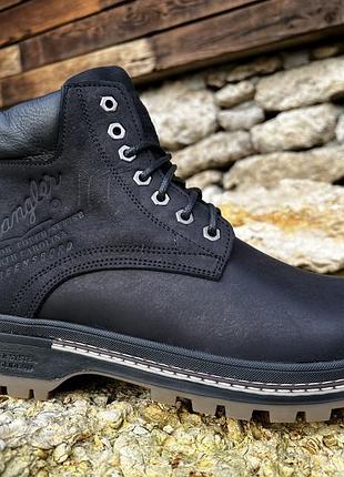 Ботинки кожаные зимние wrangler aviator black 4
