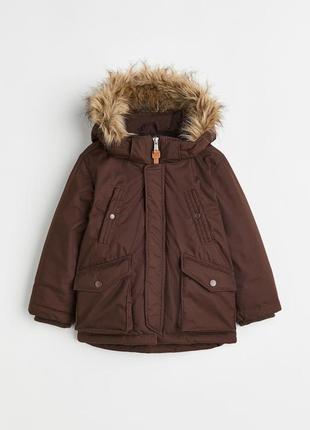 Теплая зимняя куртка парка с капюшоном h&m1 фото