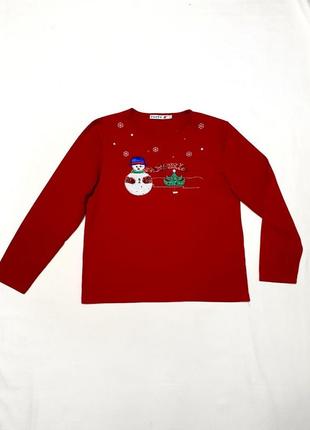 Свитшот красный с новогодним принтом р 12