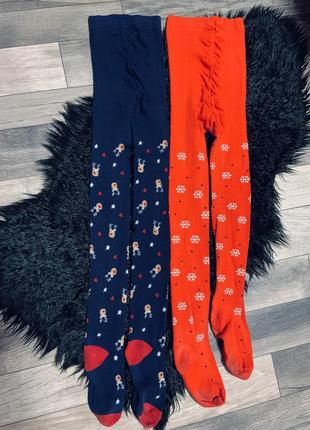 Новогодние колготки снежинки олени next.