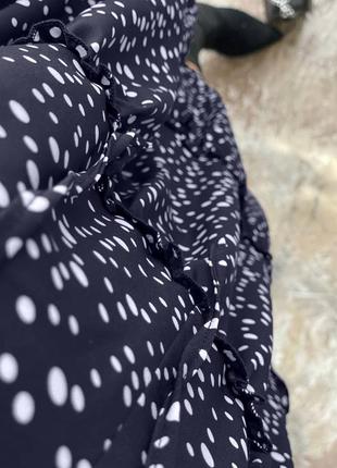 Платье женское, платье шелковый софт,темный синий в белый горошек8 фото