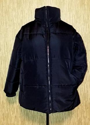 Зимова куртка чорного кольору, стиль оверсайз, розмір 58/603 фото