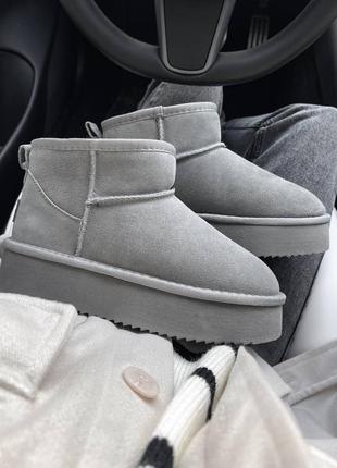 Уггі ugg classic ultra mini platform cool grey2 фото