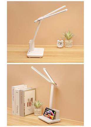 Світлодіодна подвійна настільна лампа з тримачем2 фото