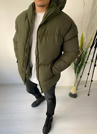 Мужская хаки зимняя теплая стильная базовая курточка весна осень зима до -20 градусов 20243 фото