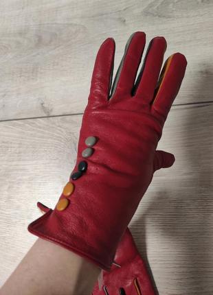 Шикарні рукавички з натуральної шкіри преміумкласу vera tucci, розмір м5 фото