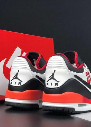 Nike air jordan legacy 312 low кроссовки мужские кожаные белые с красным демисезонным осенними высокими5 фото