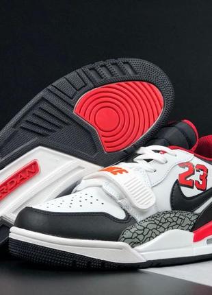 Nike air jordan legacy 312 low кроссовки мужские кожаные белые с красным демисезонным осенними высокими3 фото