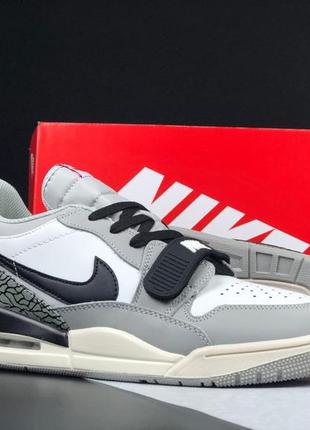 Nike air jordan legacy 312 low кроссовки мужские кожаные серые с белым найк джордан осенние кожаные весенние демисезонные демисезонные низкие топ качество