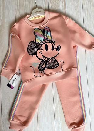 Теплий костюм з міккі на дівчинку 98-104-110 см 3-4 роки