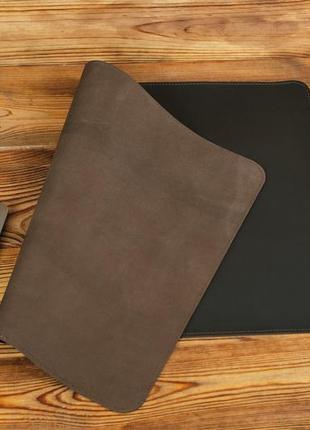 Кожаный бювар, подложка на стол 375 х 600 мм, натуральная кожа grand, цвет коричневый, оттенок шоколад