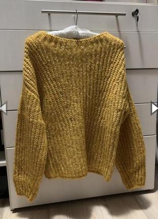 Теплый свитер massimo dutti горчично-желтого цвета2 фото