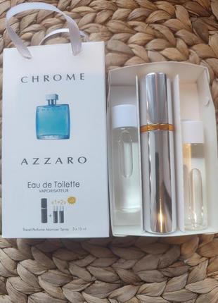 Мини-парфюм с феромонами мужской azzaro chrome 3х15 мл