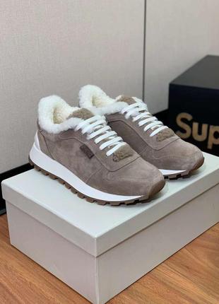 Меховые кроссовки в стиле brunello cucinelli8 фото