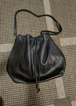 Брендовая кожаная вместительная сумка шоппер мешок marc o polo1 фото