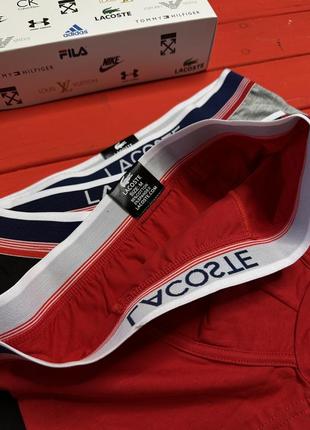 Набір чоловічих трусів lacoste люкс якість 4 шт., труси лакоста лого крокодильчика на трусах7 фото