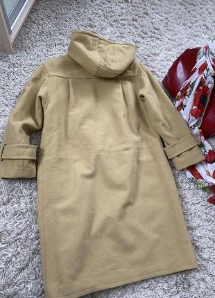 Очень классное шерстяное пальто в цвете камел/пальто с капюшоном,р,xs-m3 фото