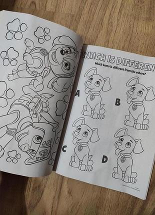 Дитяча розмальовка activity book usa щенячий патруль гонщик маршал кримез на анг мові