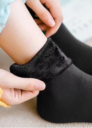 Имитация капроновых теплых женских носок на меху на флисе