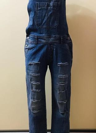Комбинезон  miss apt джинс с разрезами р.48/50 uk-14 стрейч1 фото