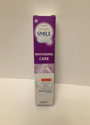 Зубна паста simply smile захист та профілактика зубів та ясен відбілююча 100 мл