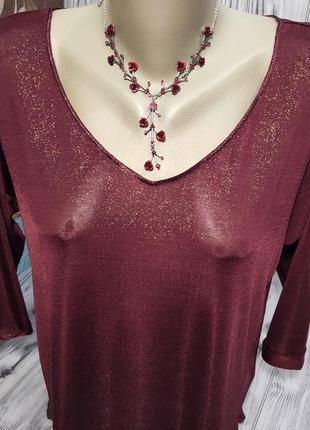 Блуза бордовая легкая кофта с люрексом р.46-48\s\38\40\10\12 esmara6 фото