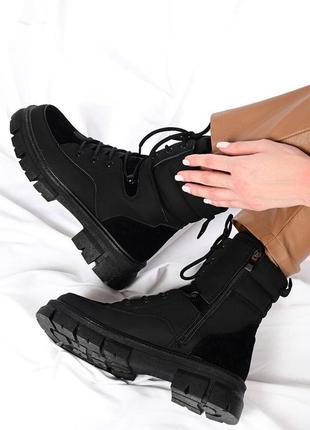 Ботинки женские зимние, шнуровка, сбоку на молнии.2 фото
