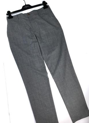 Мужские штаны серые джинсы в клетку