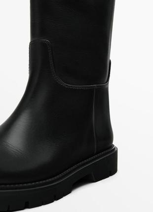 Шкіряні чоботи труби massimo dutti 1004/350