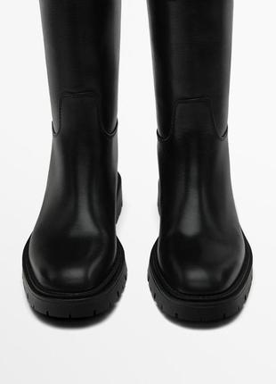 Шкіряні чоботи труби massimo dutti 1004/350