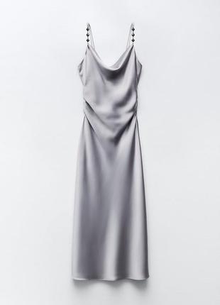 Сатинова сукня zara1 фото