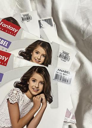 Белые капроновые колготы с узором для девушек conte 116-122 104-110