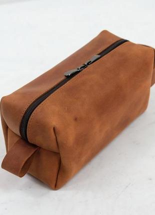 Кожаный несессер "средний", натуральная винтажная кожа. цвет коньяк2 фото