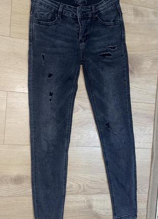 Серые джинсы скинни леггинсы премиум качество