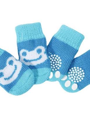 Шкарпетки для домашніх тварин "жабки" блакитні, розмір s