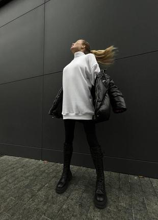 Сукня-туніка жіноча з двосторонньої ангори xs/s/m/l біла, бежева9 фото