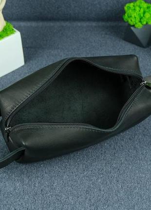 Кожаный несессер "мини", натуральная кожа итальянский краст, цвет черный3 фото