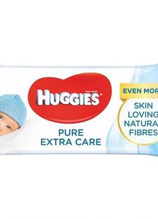 Дитячі вологі серветки huggies pure extra care 56 шт