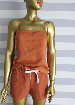 Теракотова майка топ блуза h&m з красивою спинкою